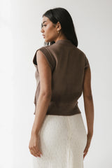 Tori Sweater Vest in Taupe