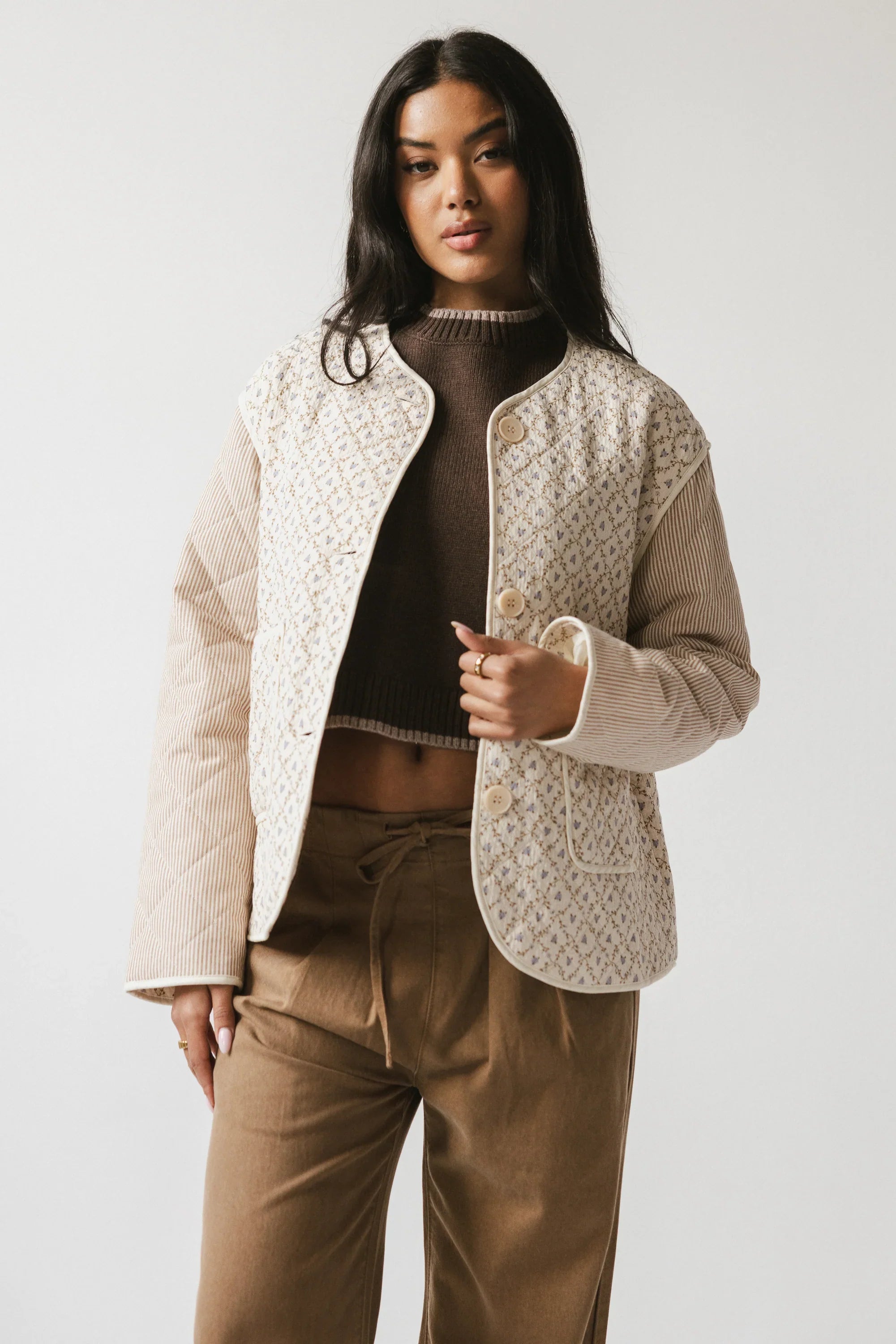 Lucas Quilted Jacket in Latte