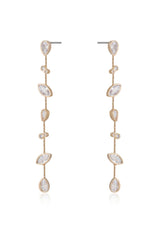 Falling Bezel Crystal Dangle Earrings