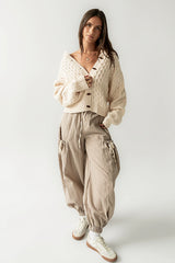 Emory Striped Baggy Pants in Mocha FINAL SALE