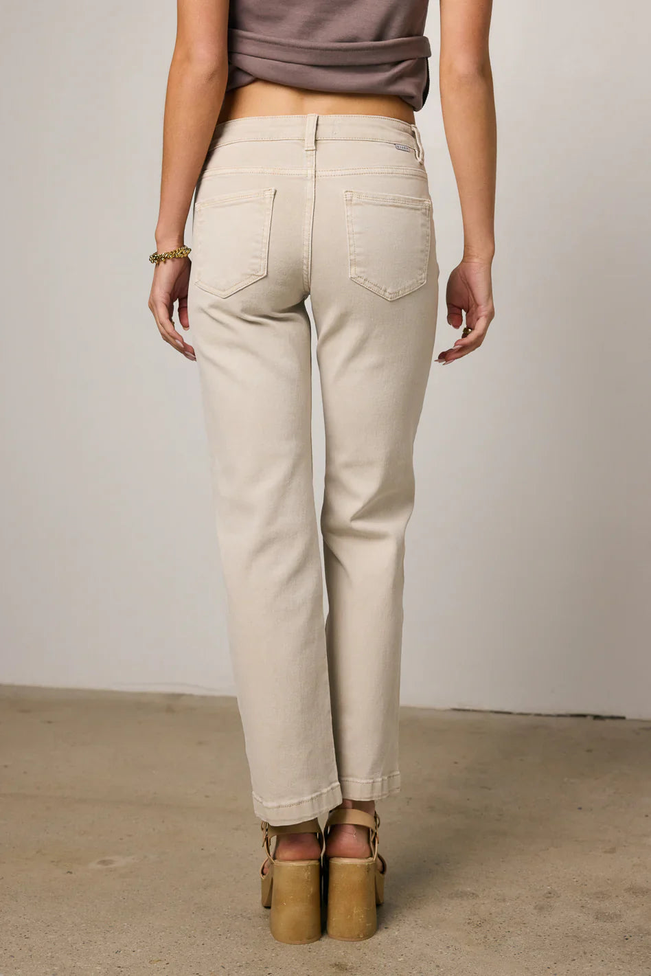 Nyla Straight Leg Jeans in Beige FINAL SALE