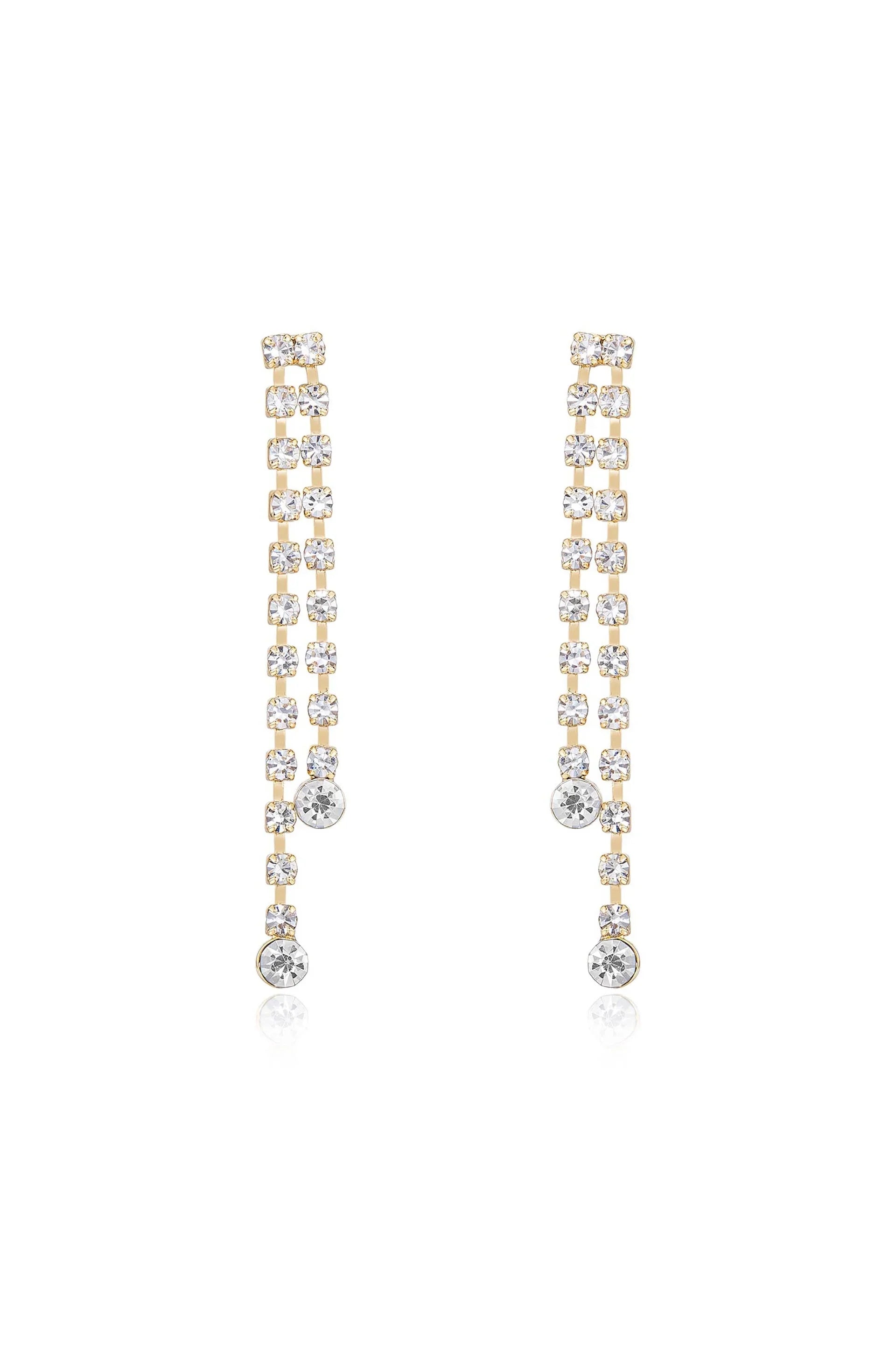 Crystal Sun Shower Dangle Earrings