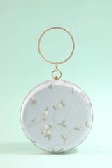 White Embroidery Handbag
