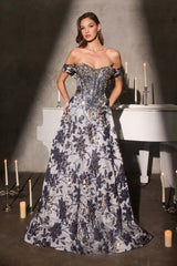 Glenna Gown Off The Shoulder Floral Ball Gown