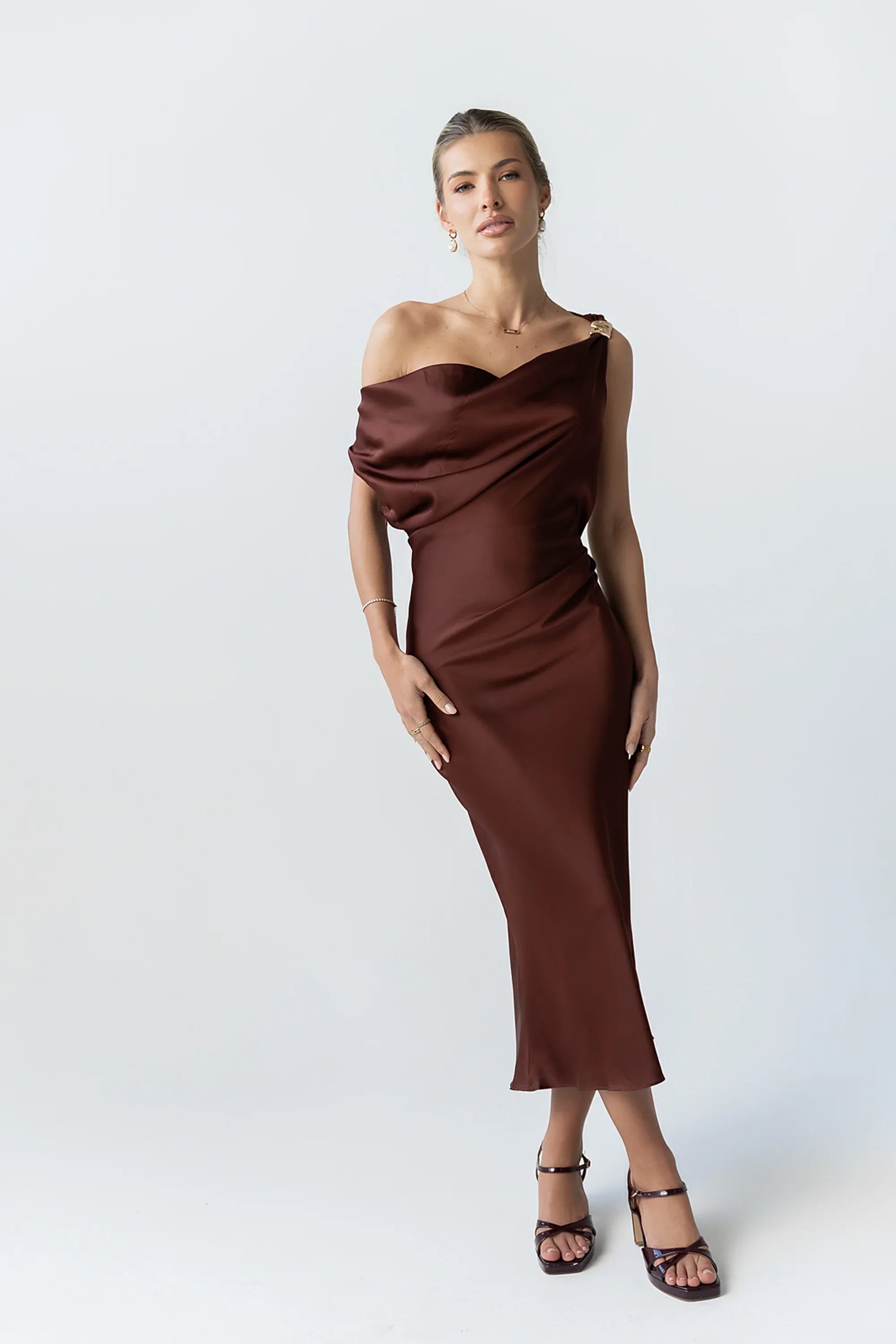 Marcella Satin Midi Dress