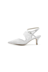 Lace Pointed Toe Ankle Strap High Heels