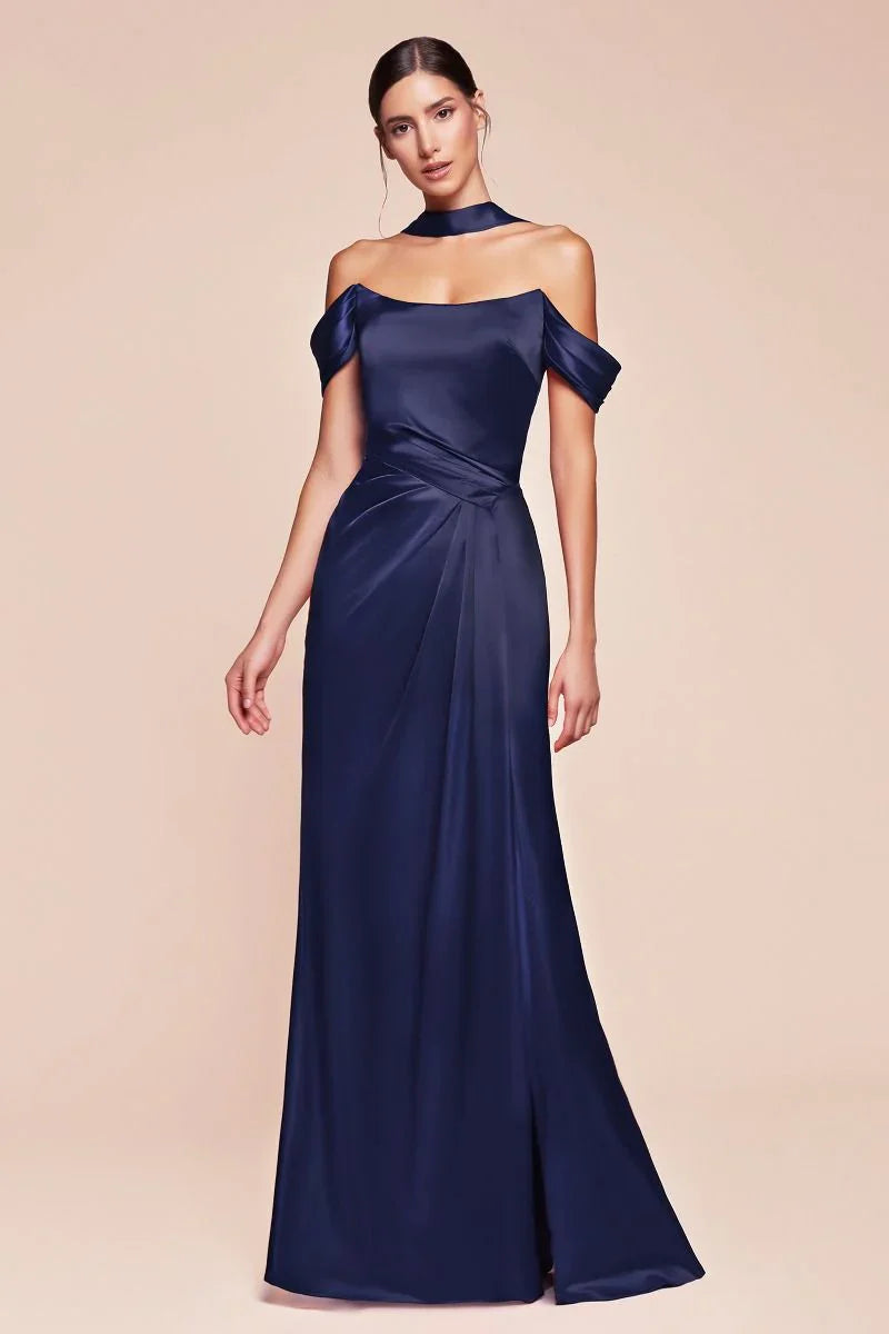 EMERSON GOWN OFF THE SHOULDER LUXE SATIN DRESS