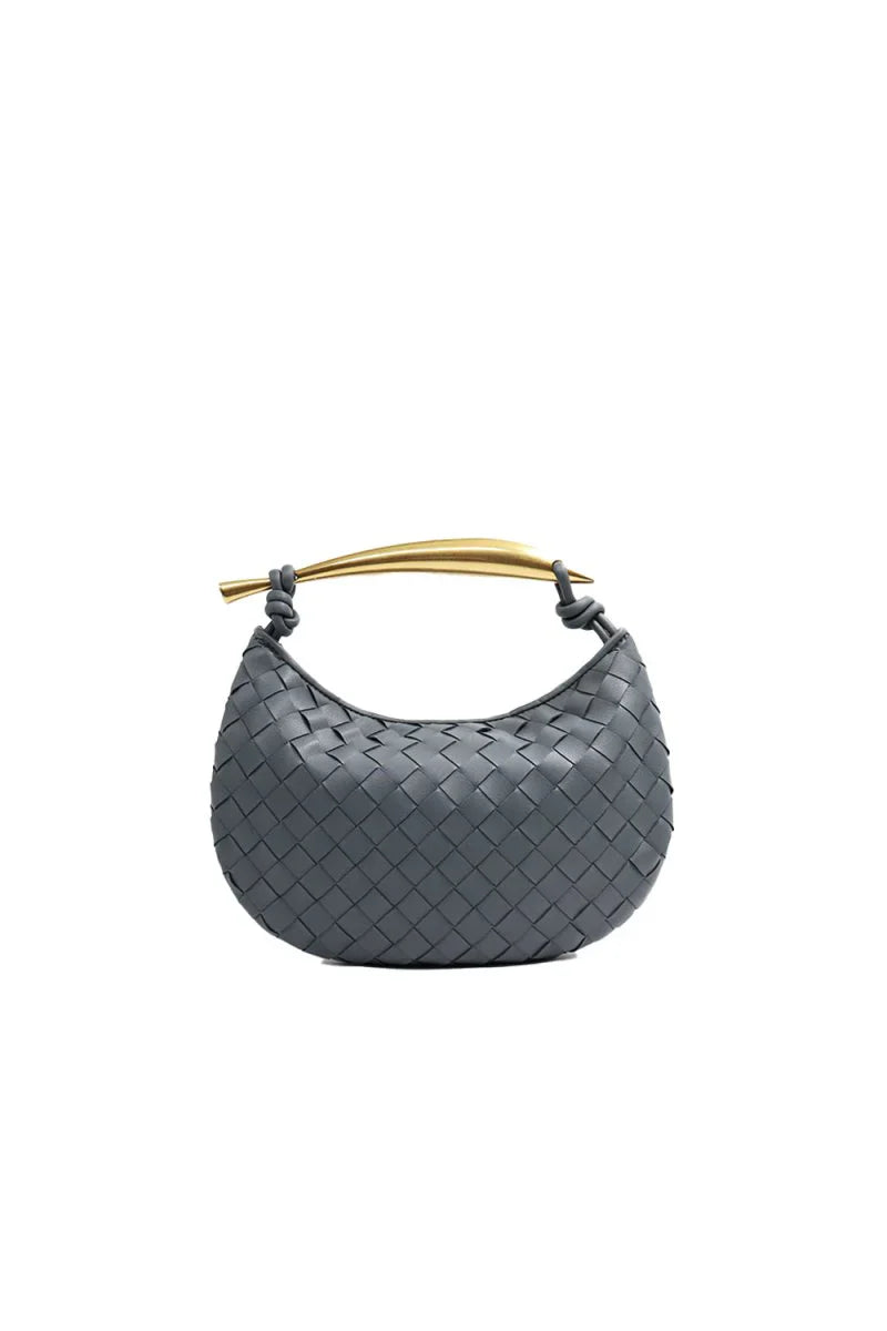 Womens Woven Dumpling Clutch Bag
