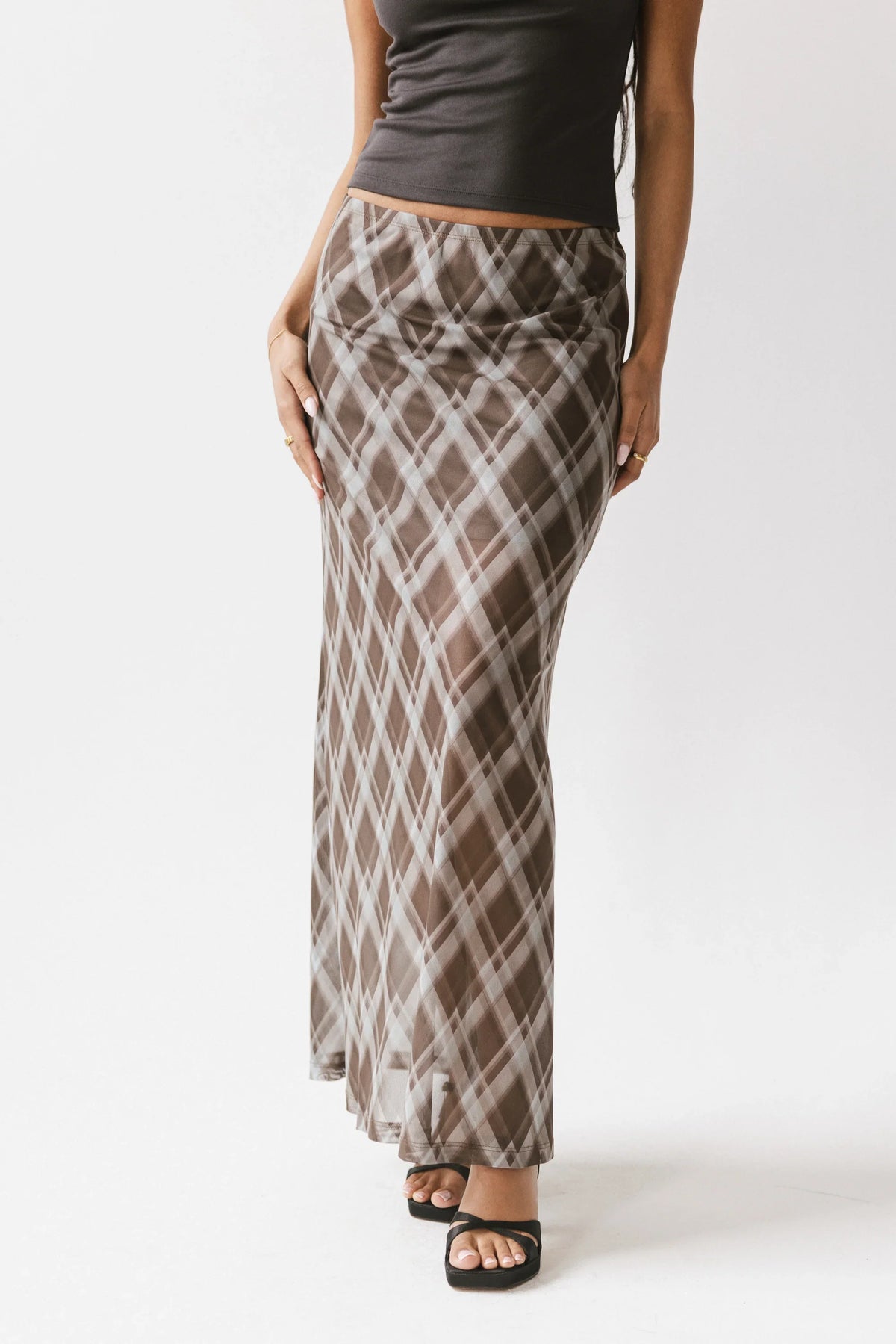 Cecily Plaid Midi Skirt FINAL SALE