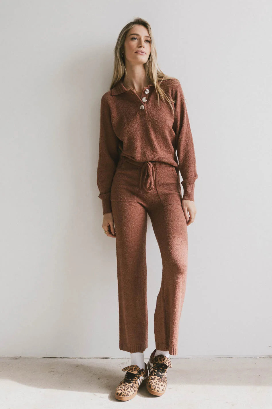 Breck Knit Pants in Brick FINAL SALE