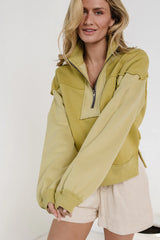 Zeya Half Zip Sweatshirt in Lime FINAL SALE