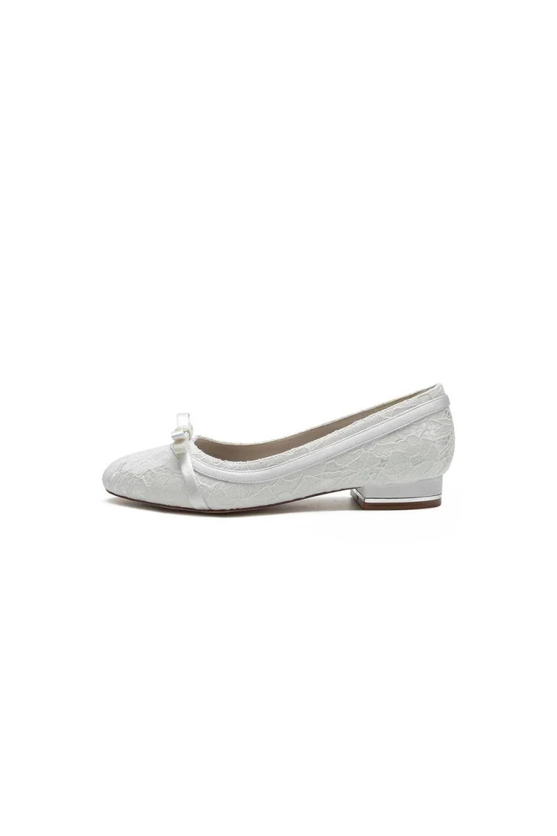 Lace Flats Sandal with Bow Bridal