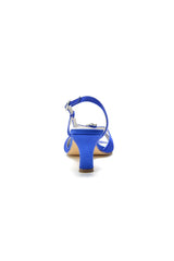 Crystal Open Toe Slingback Chunky Heels