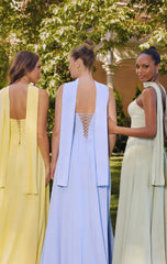 EFFIE GOWN A LINE CHIFFON DRESS WITH SCARF