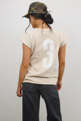 Vinnie Muscle Tee in Beige