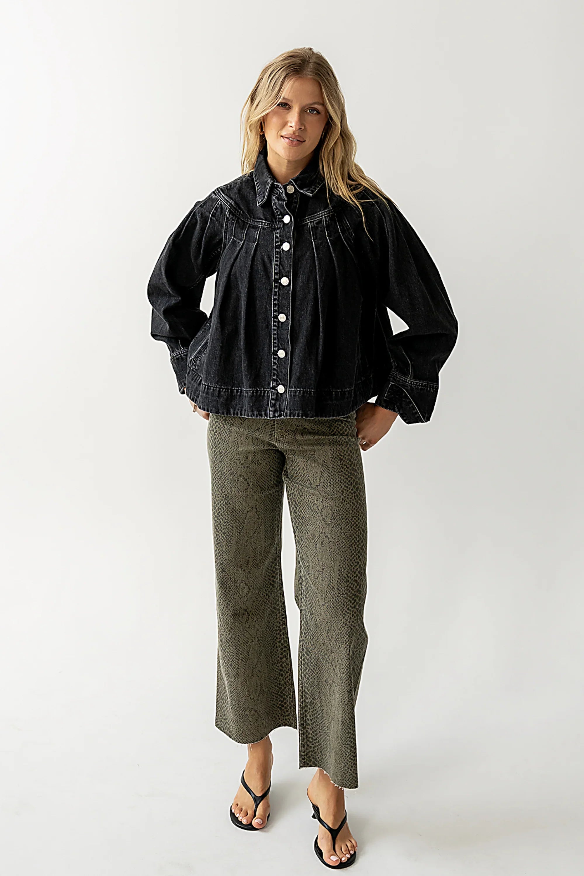 Lennon Denim Jacket in Washed Black FINAL SALE