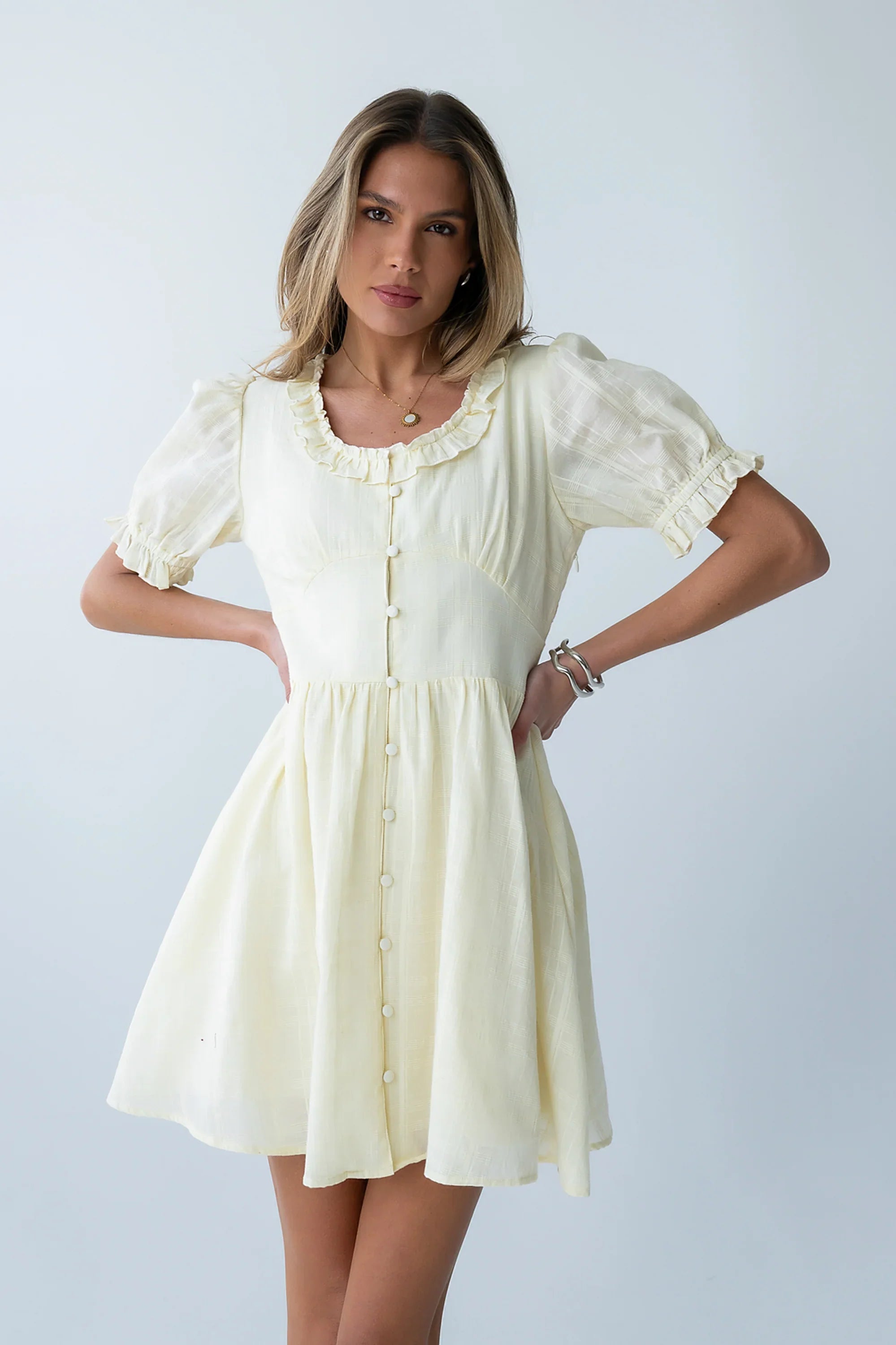Jennie Mini Dress in Cream
