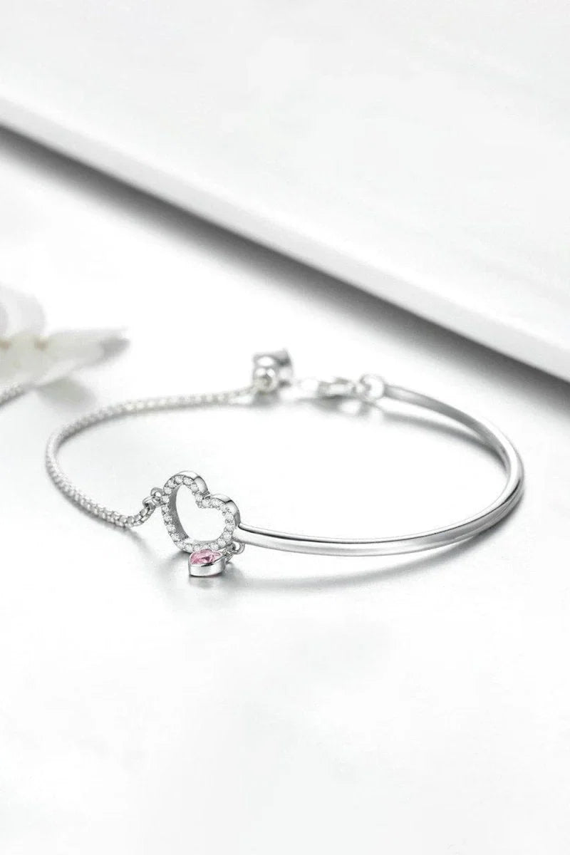 Heart Charm Bracelet in Sterling Silver