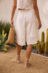 Molly Embroidered Shorts in White
