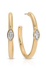 Large Marquise Crystal Hoops