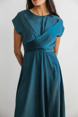 Rosalind Midi Dress in Teal FINAL SALE