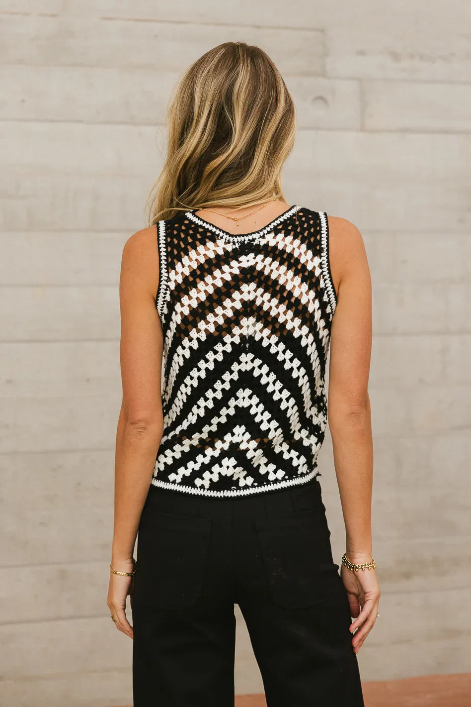 Nori Crocheted Sweater Vest FINAL SALE