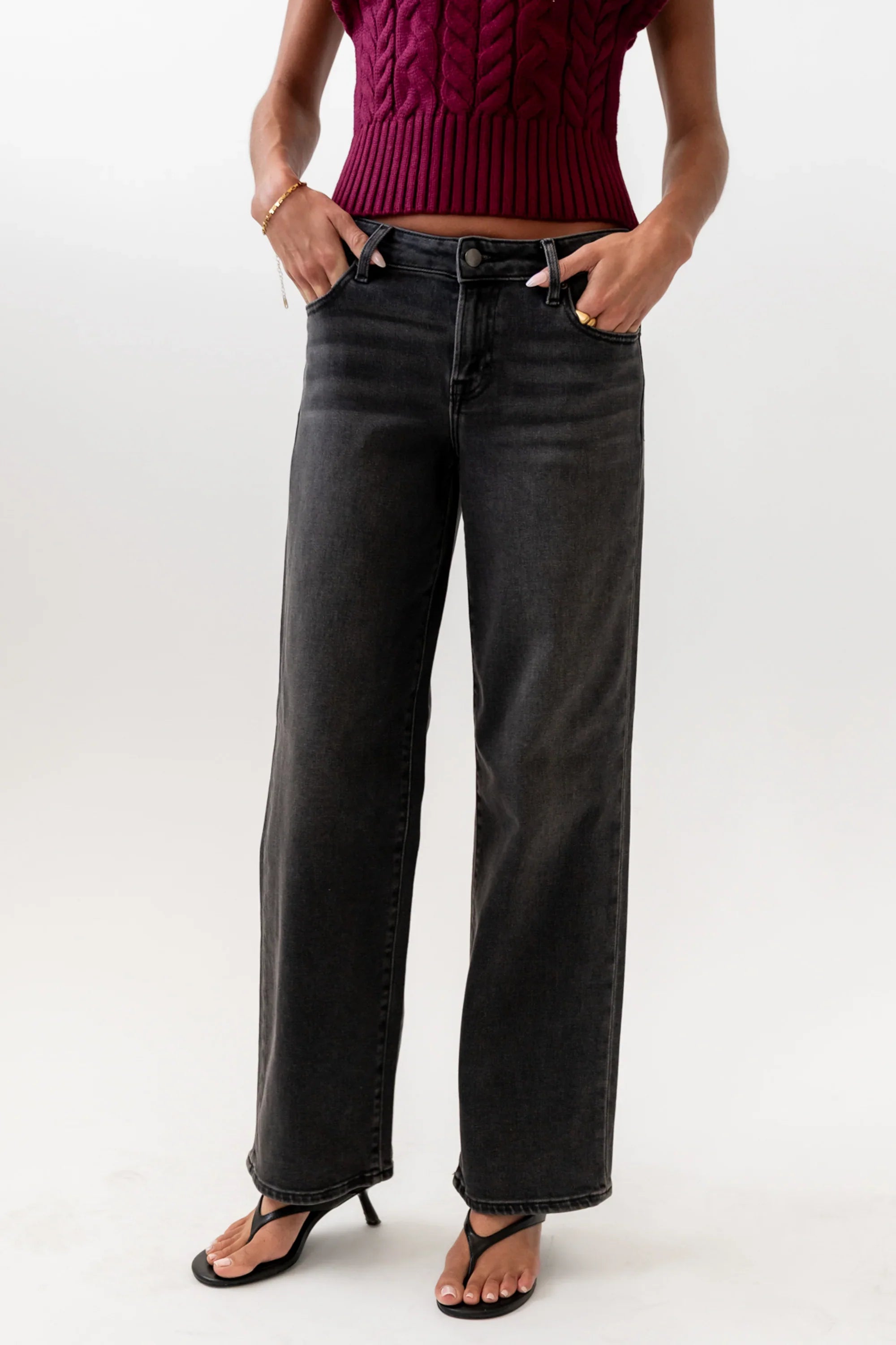 Sloane Wide Leg Jeans in Black