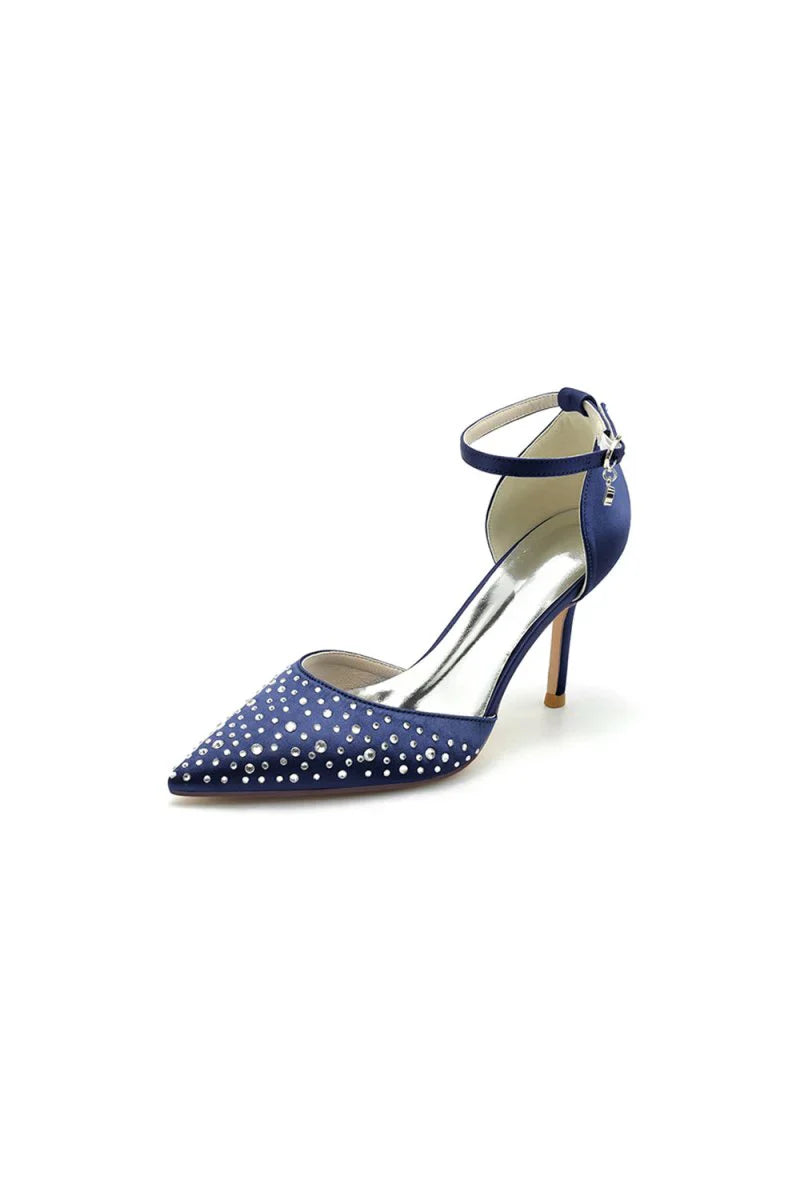 Pointed Toe High Heels with Ankle Strap