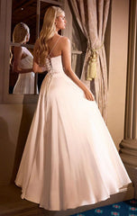 COSIMA GOWN LUXE SATIN A LINE CORSET DRESS OFF WHITE
