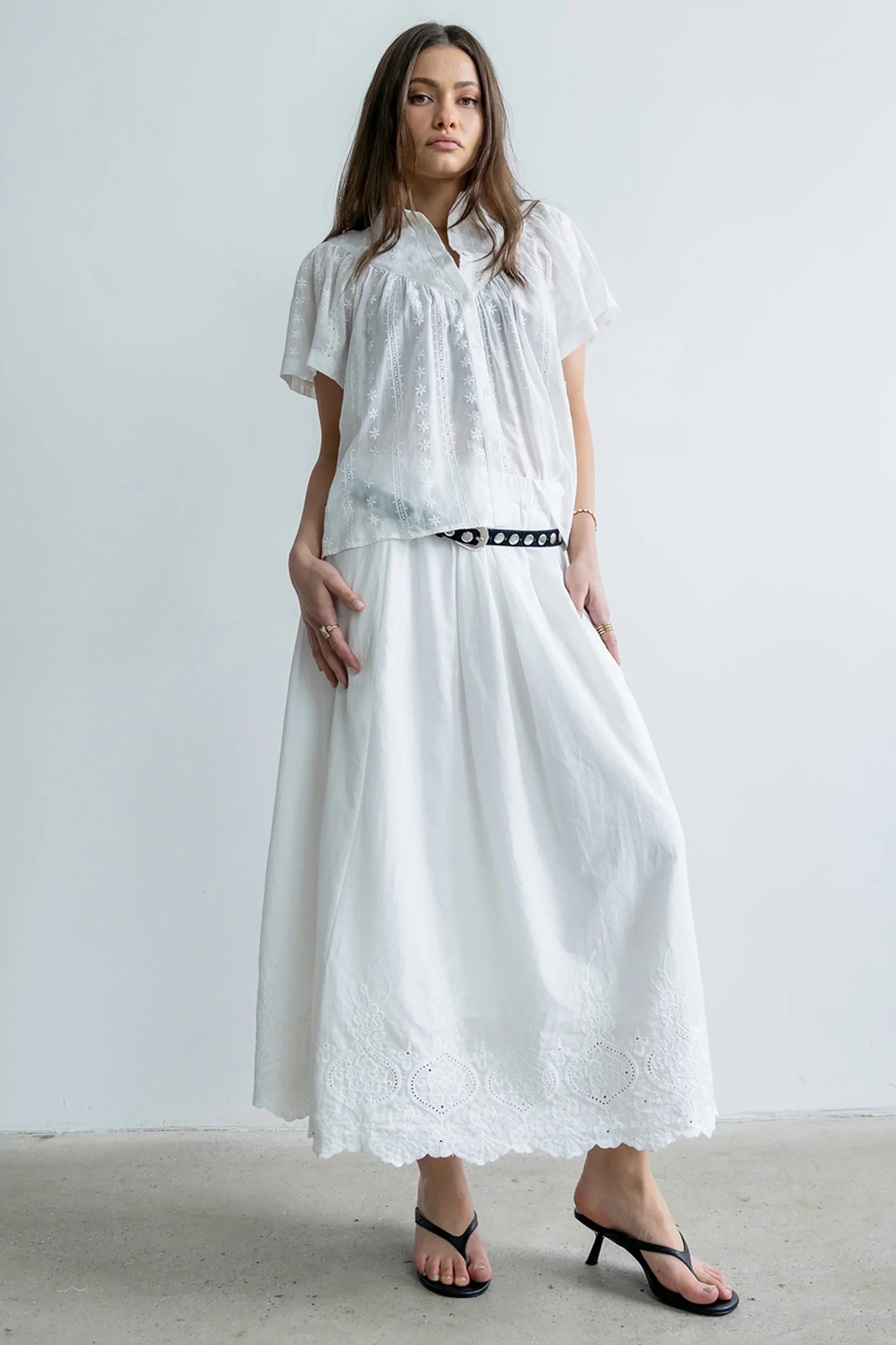 Chloe Embroidered Maxi Skirt