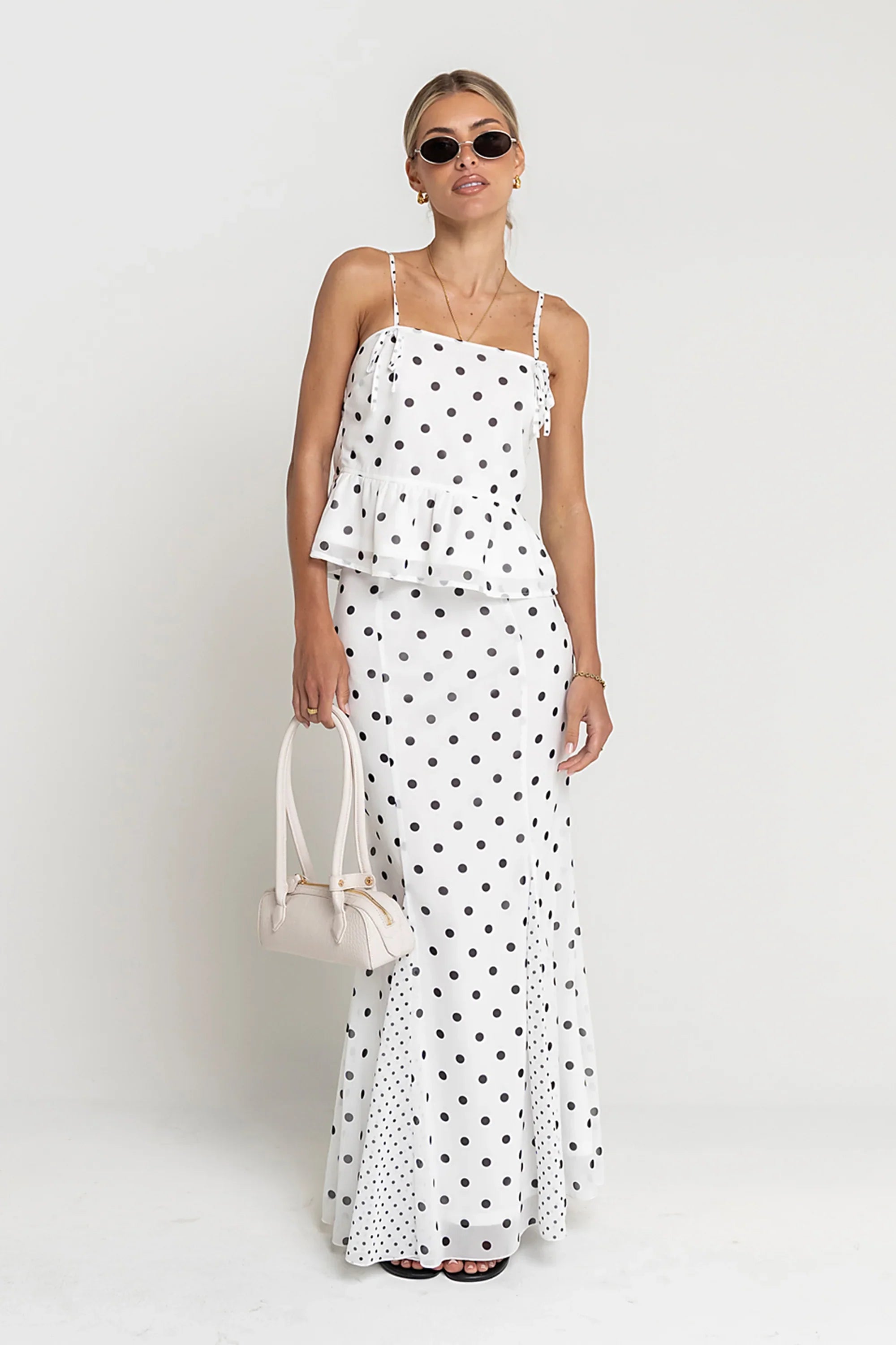 Freida Polka Dot Top in Ivory