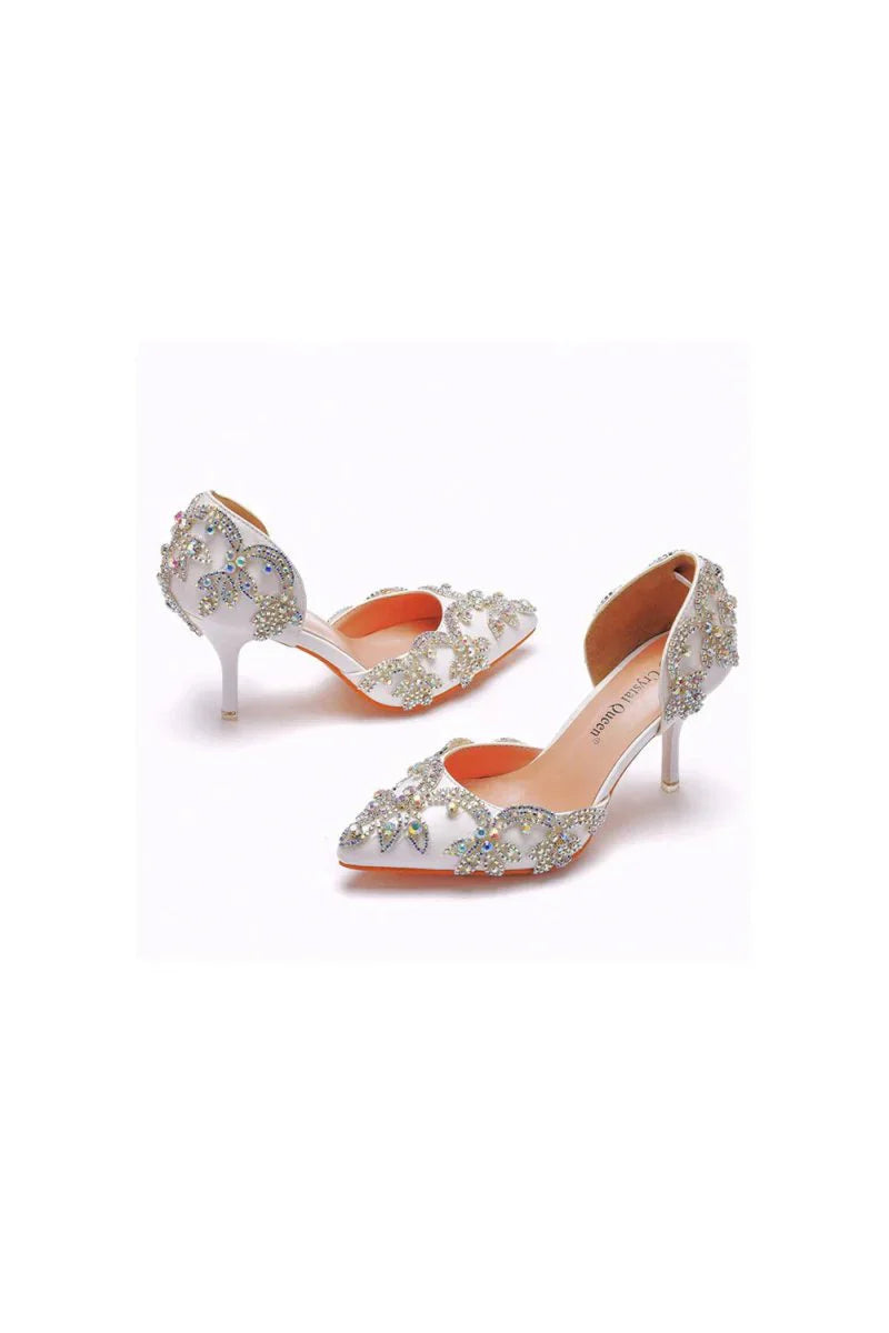 Womans Wedding Shoes Pointed Toe rhinestone Stiletto