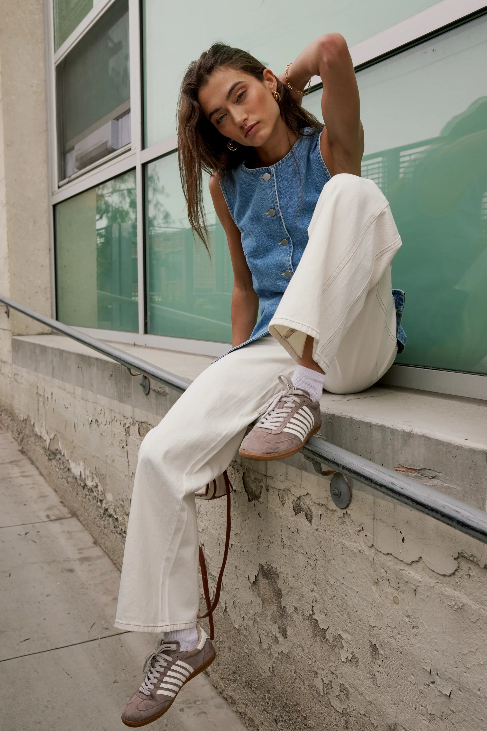 Eden Baggy Jeans in Ecru FINAL SALE