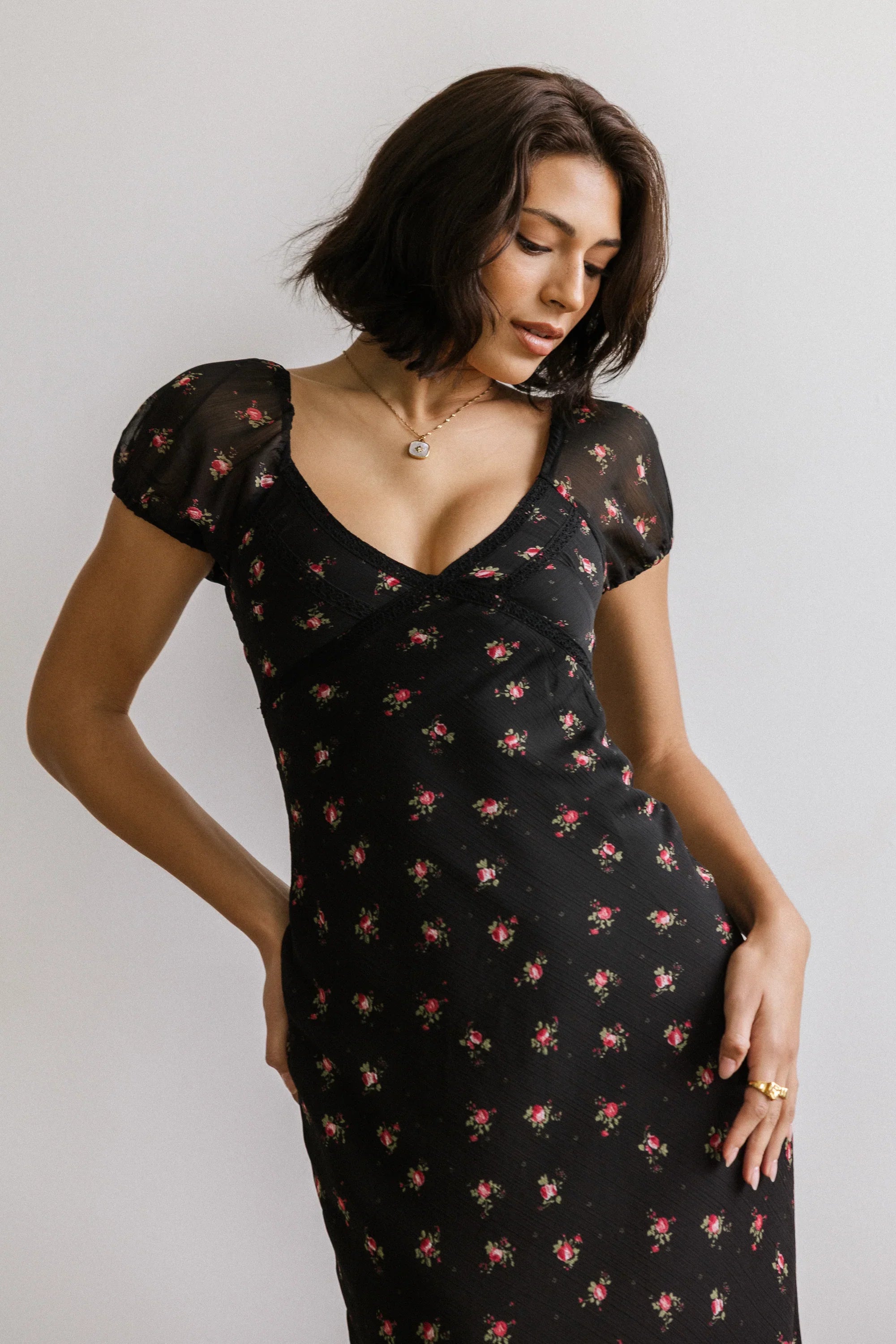 Cammie Floral Maxi Dress in Black FINAL SALE