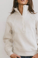 Krista Half Zip in Bone FINAL SALE