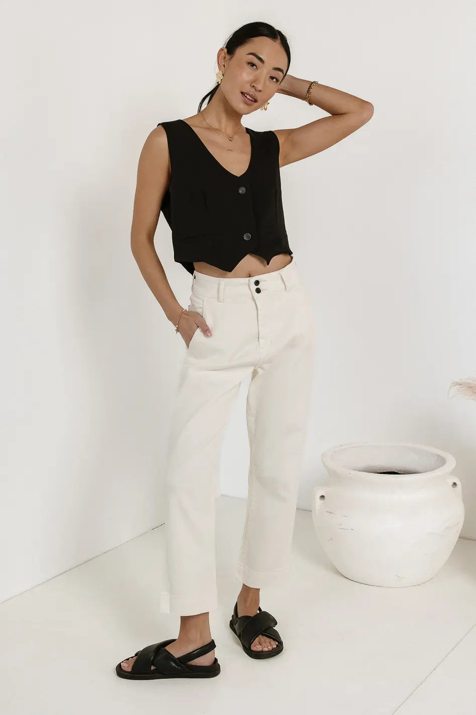 Bella Straight Leg Jeans in Cream FINAL SALE