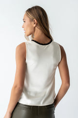Kendall Satin Top in Cream