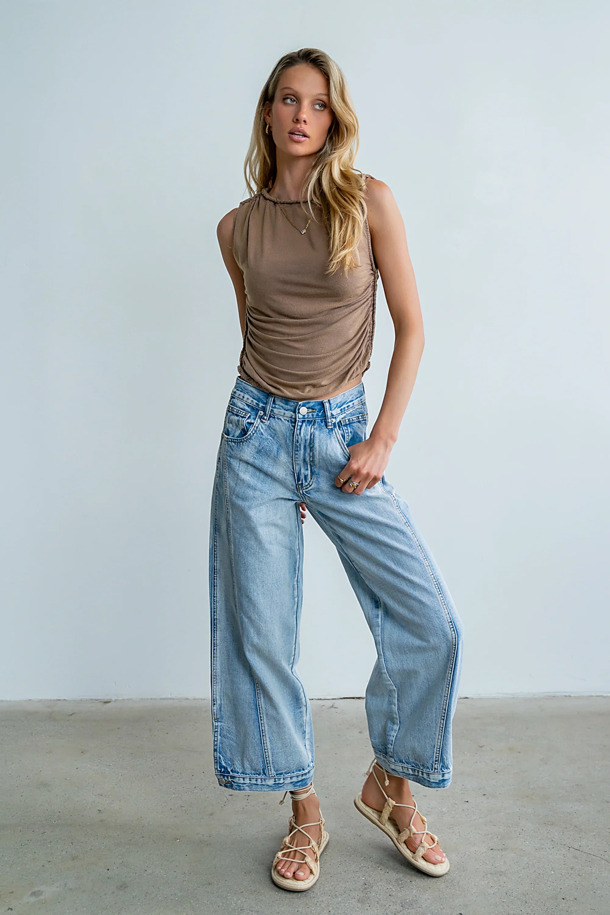 Maia Braided Top in Brown