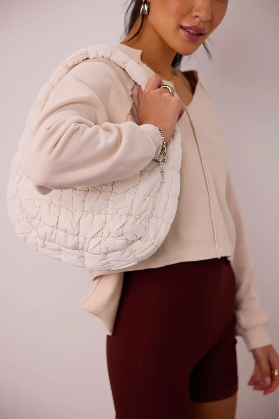 Julia Quilted Bag in Ivory