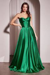 Ellery Gown Satin A line Dress With Pockets
