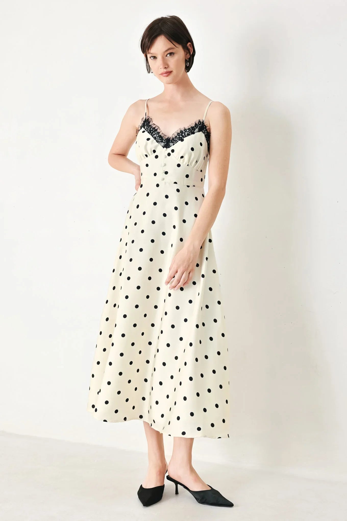 DOTTY SWEETHEART POLKA DOT MIDI DRESS
