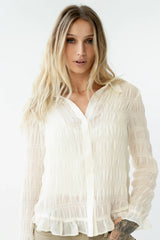 Nicola Sheer Blouse in Cream FINAL SALE
