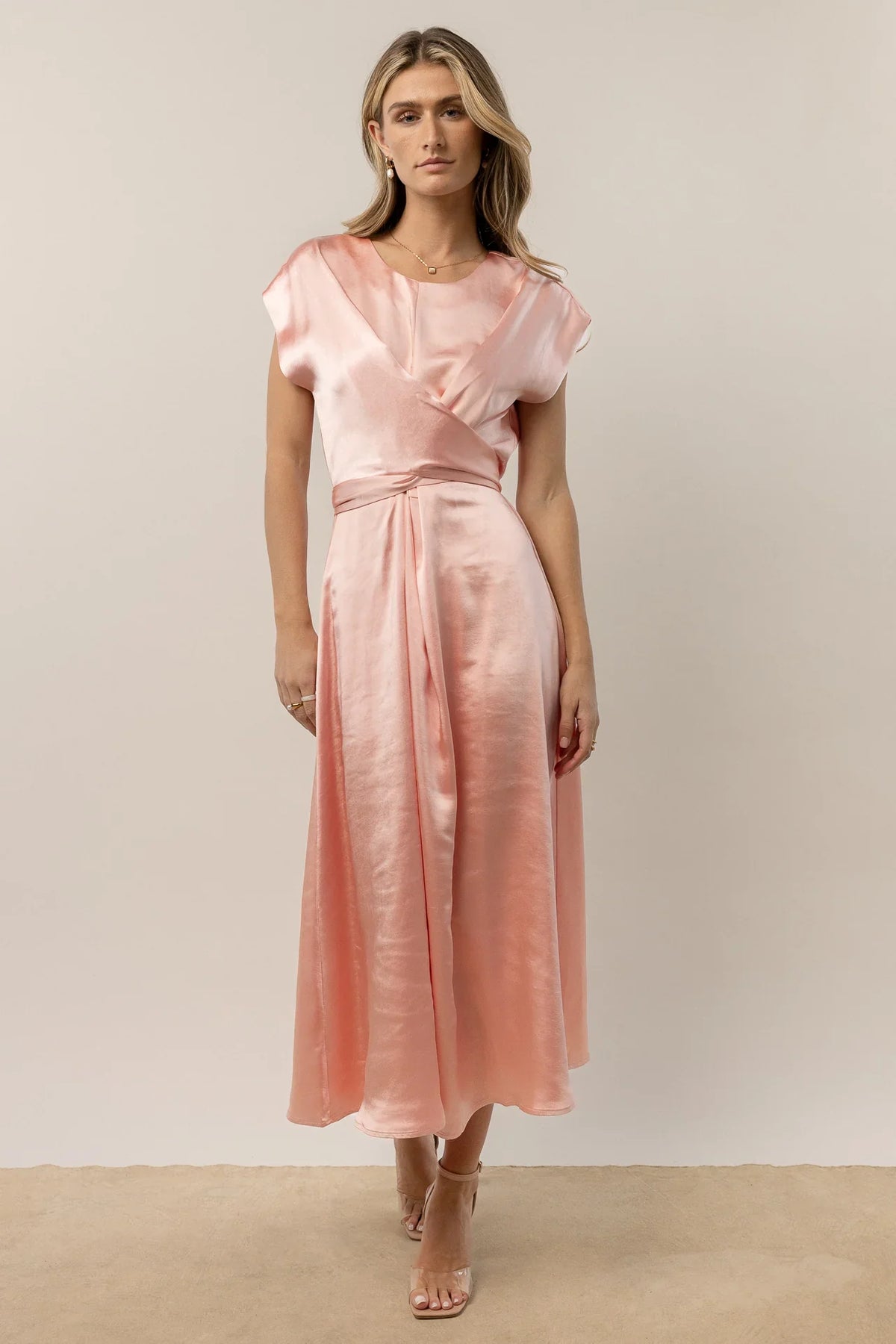 Rosalind Midi Dress in Pink FINAL SALE